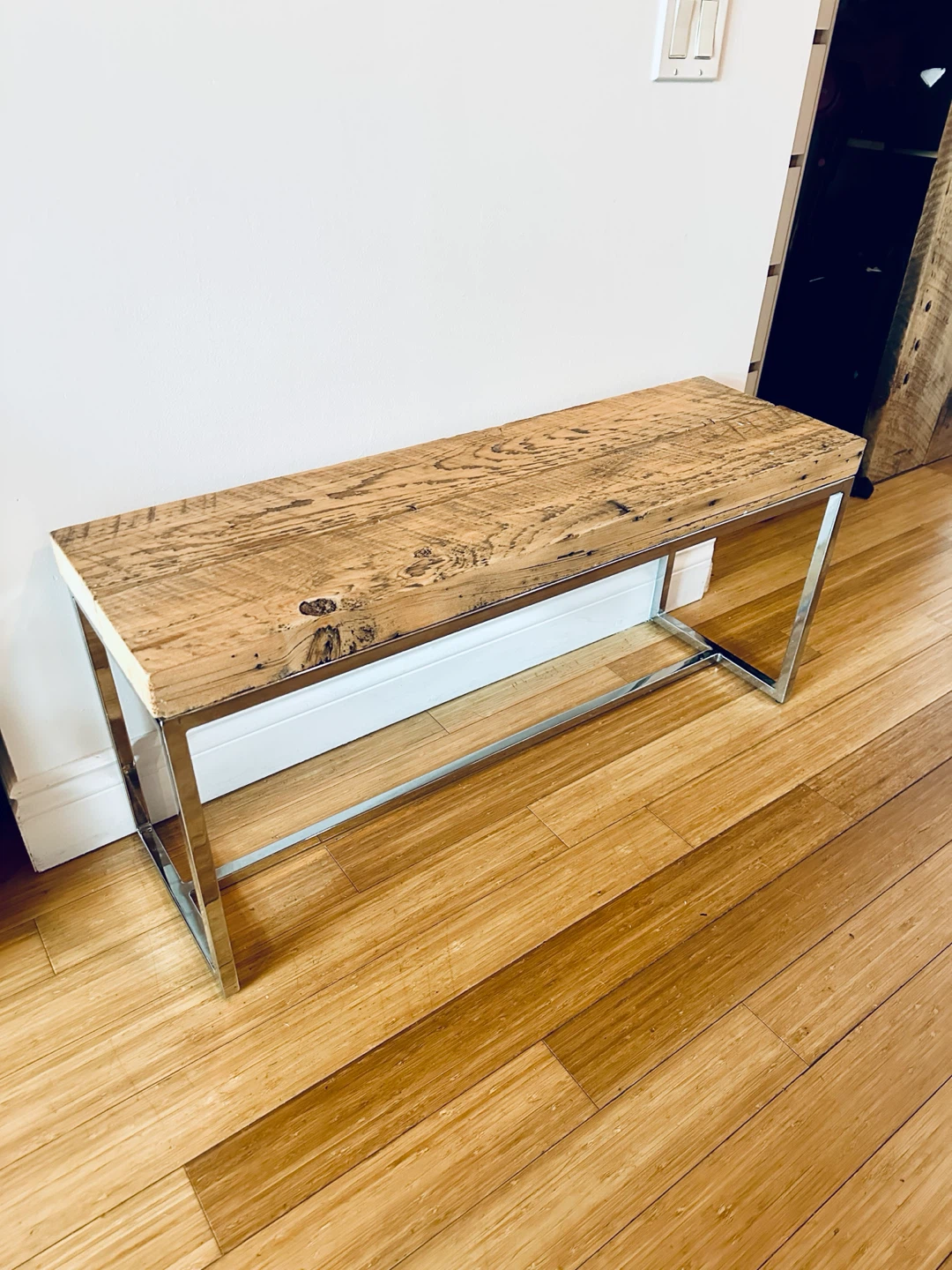 AUTHENTIC VINTAGE RECLAIMED WOOD BENCH SEAT / COFFEE TABLE