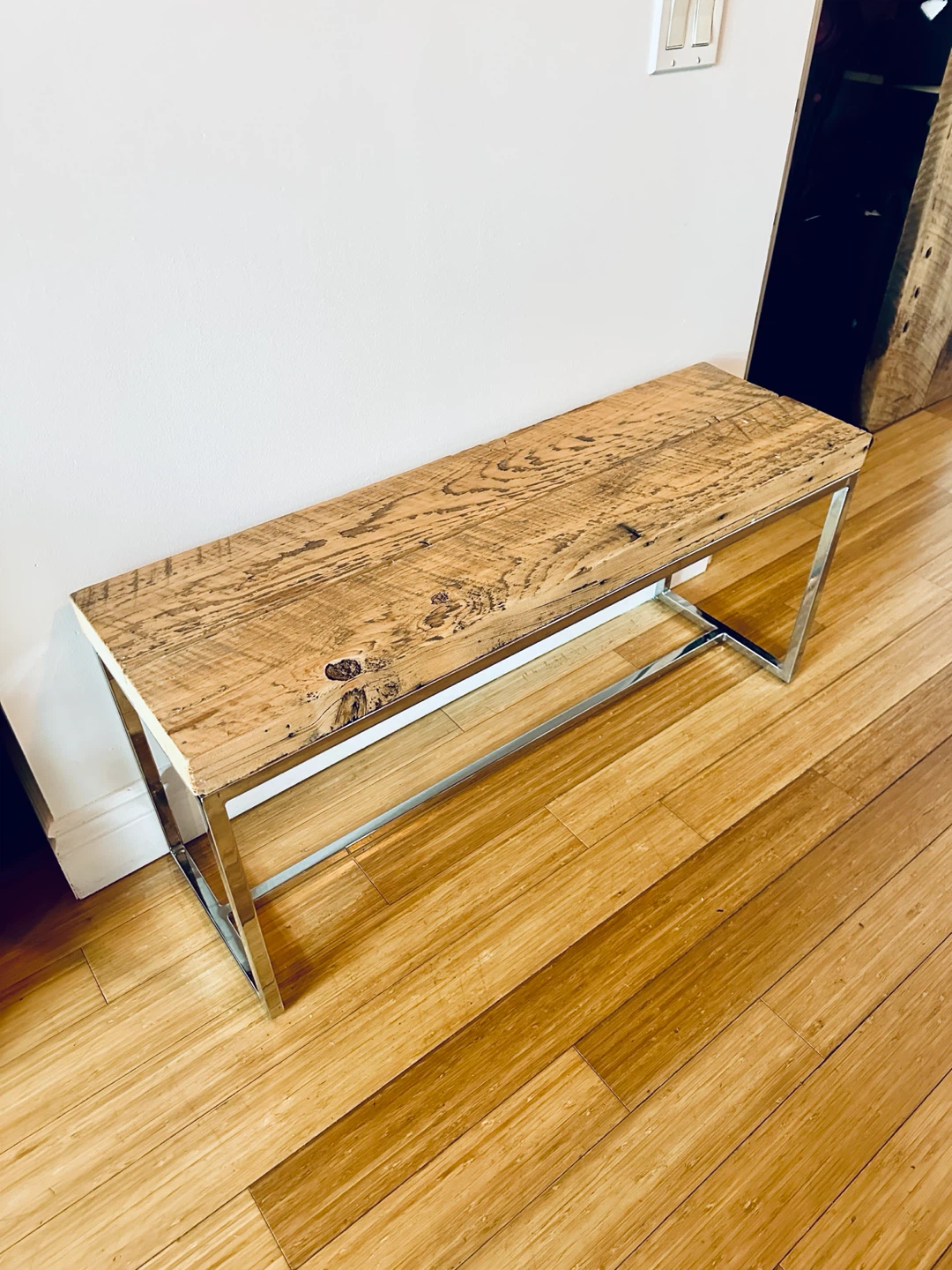 AUTHENTIC VINTAGE RECLAIMED WOOD BENCH SEAT / COFFEE TABLE - photo 5