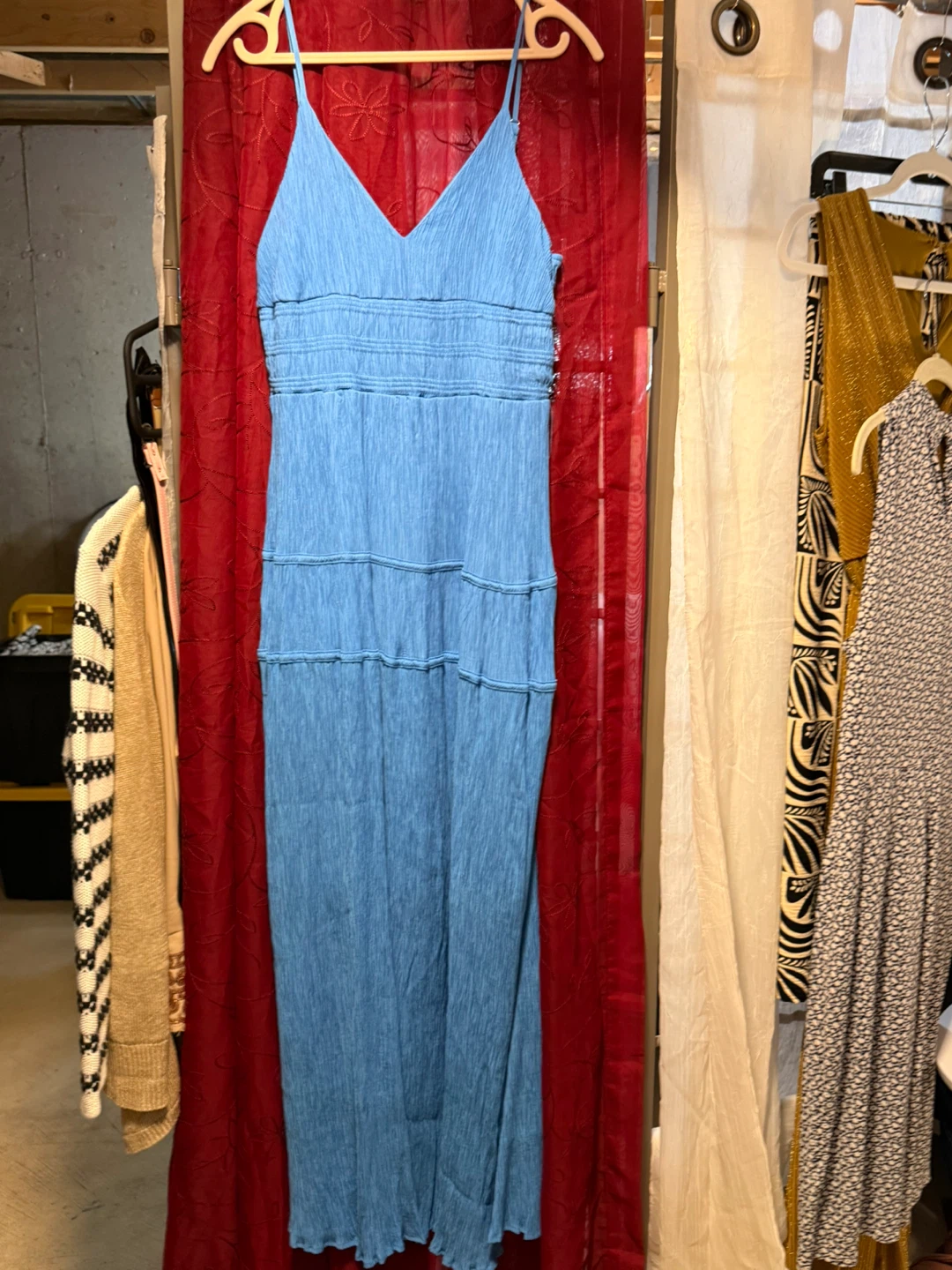 Blu Pepper Blue Tiered Maxi Dress L - photo 2