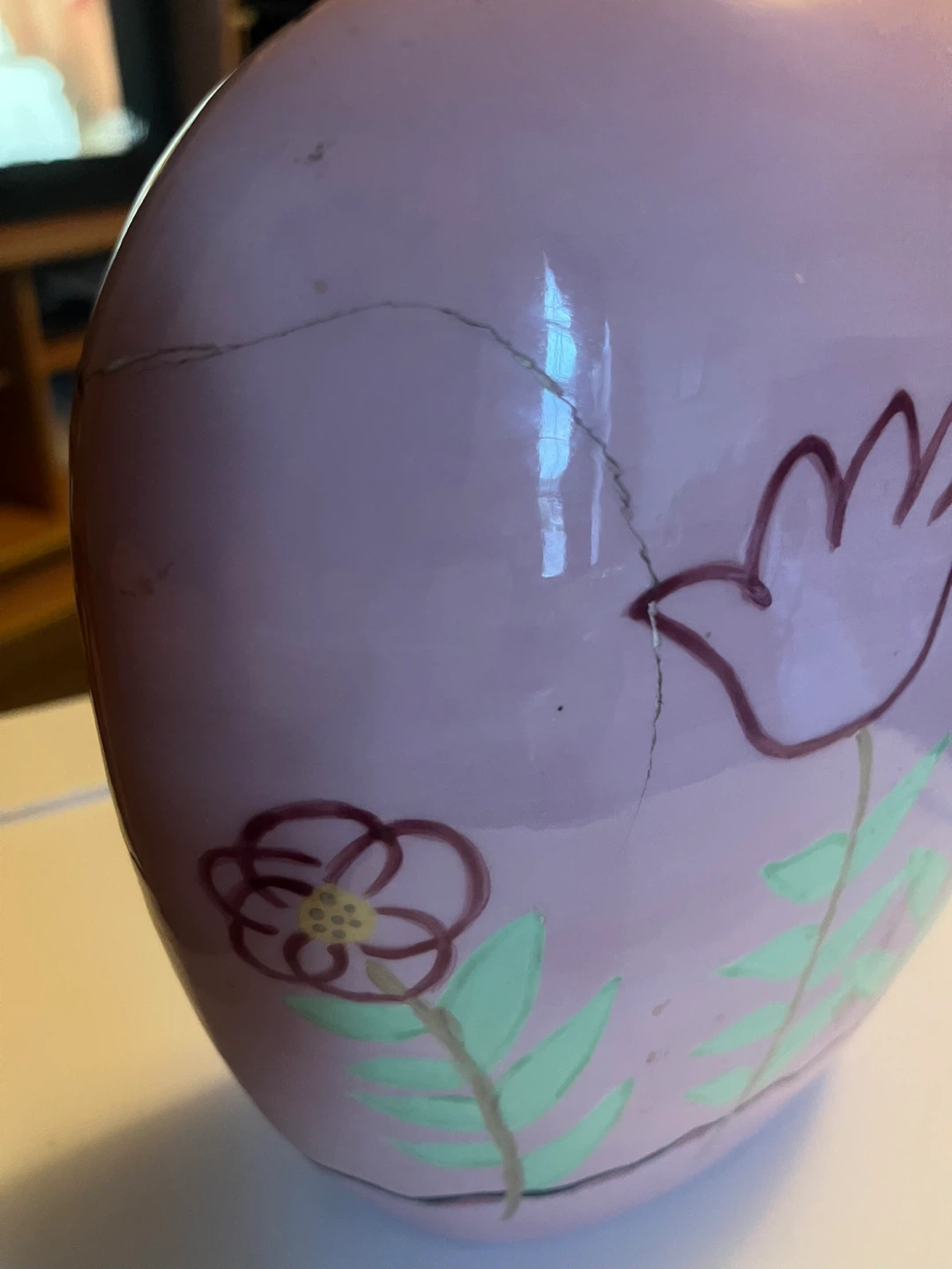 Pink Floral Ceramic Vase - photo 3