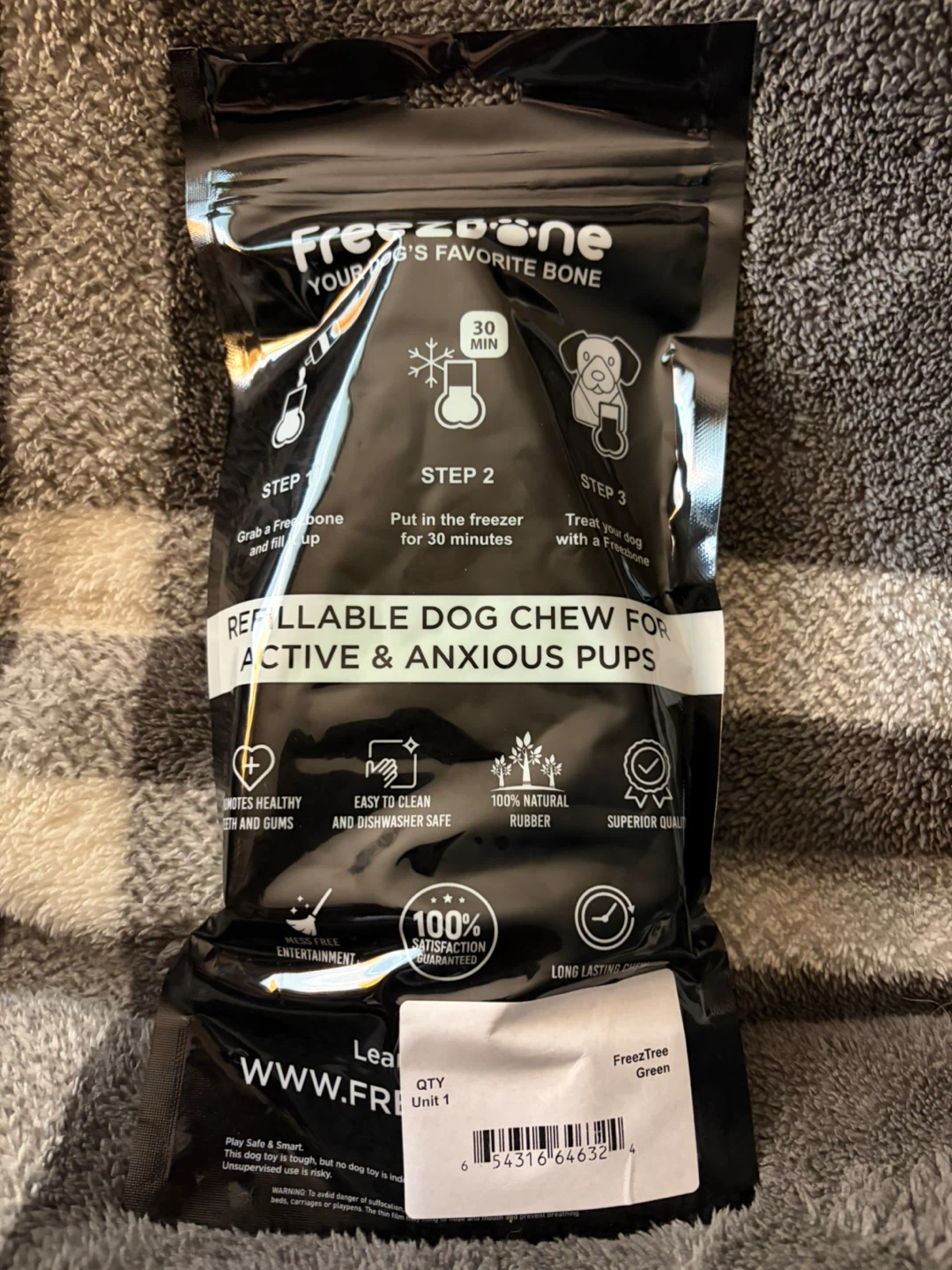 Freezbone Refillable Dog Chew Toy - Green Tree Shape - photo 2