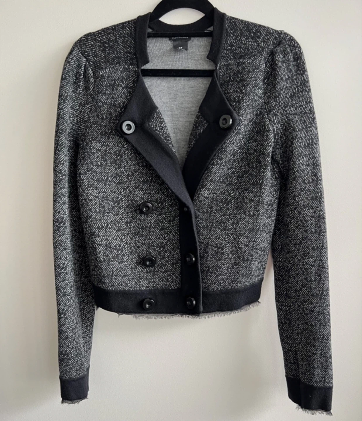 Club Monaco Double-Breasted Houndstooth Cardigan