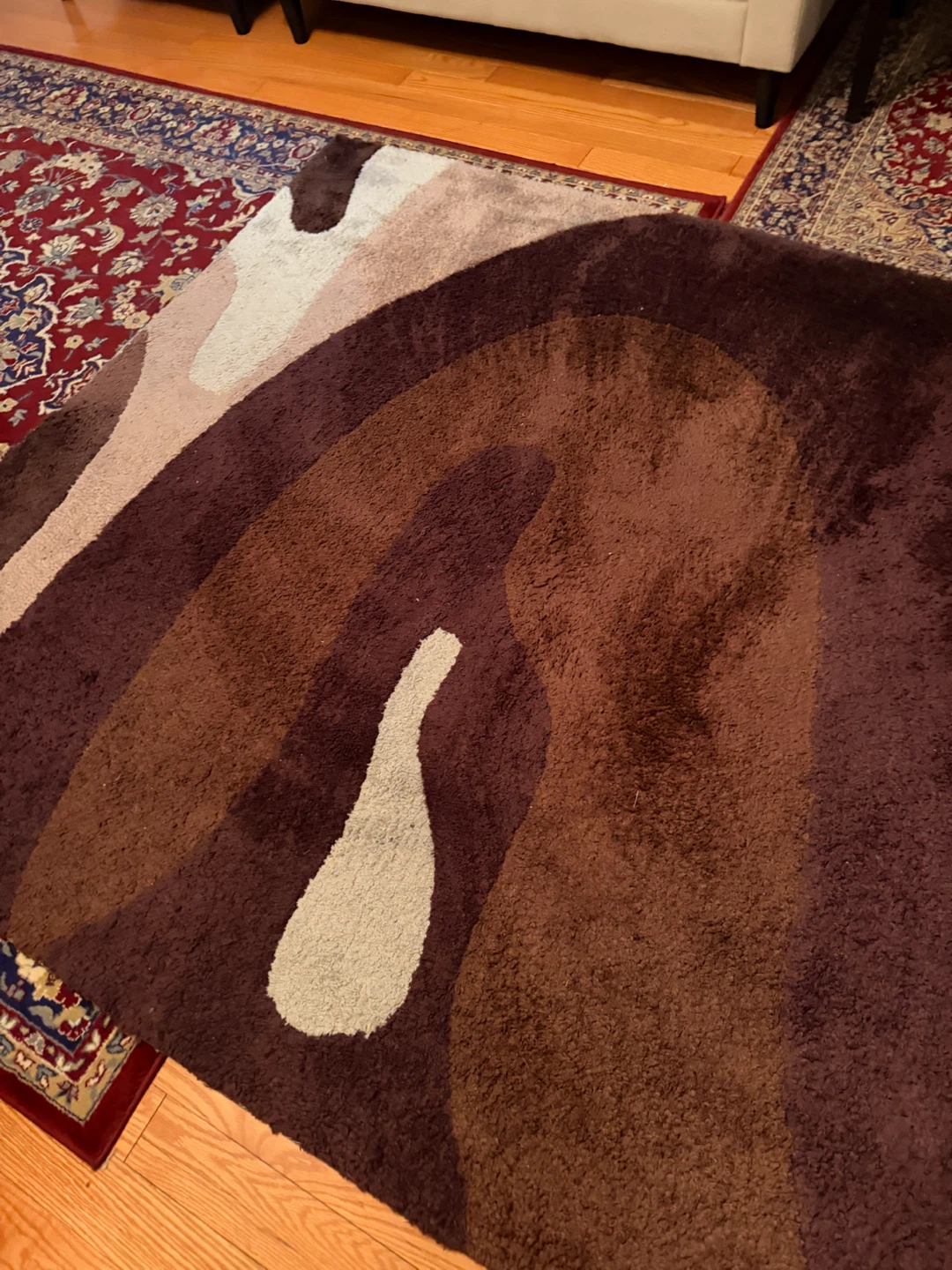 Abstract Brown Shag Area Rug - photo 2