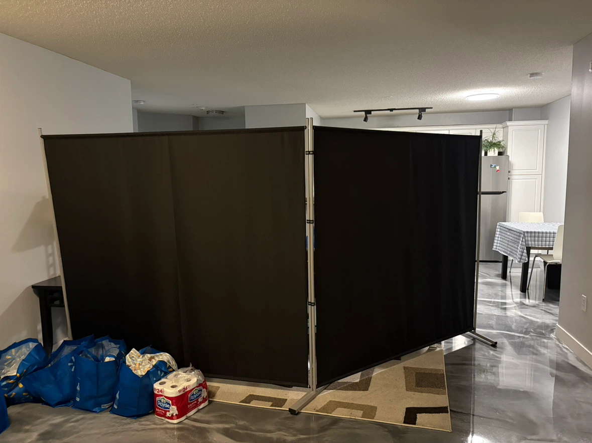 Black Folding Room Divider Screen
