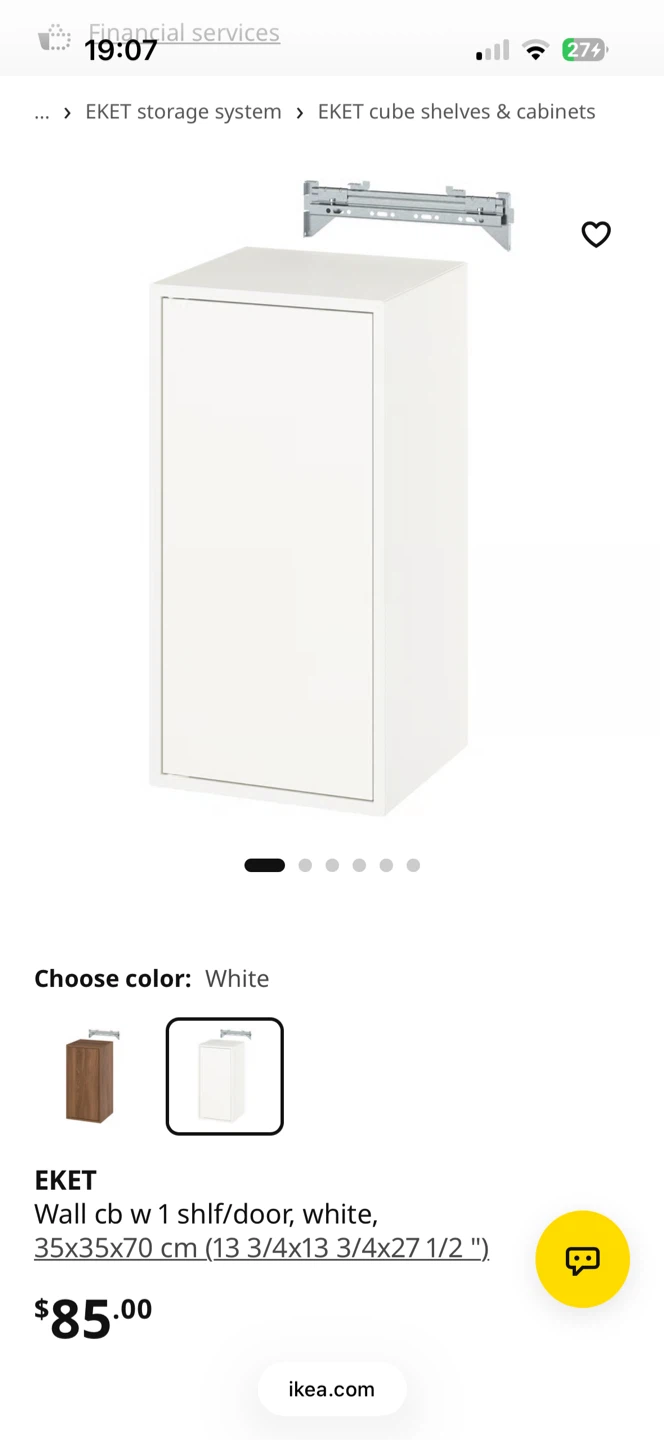 IKEA EKET Wall Cabinet, White - photo 2