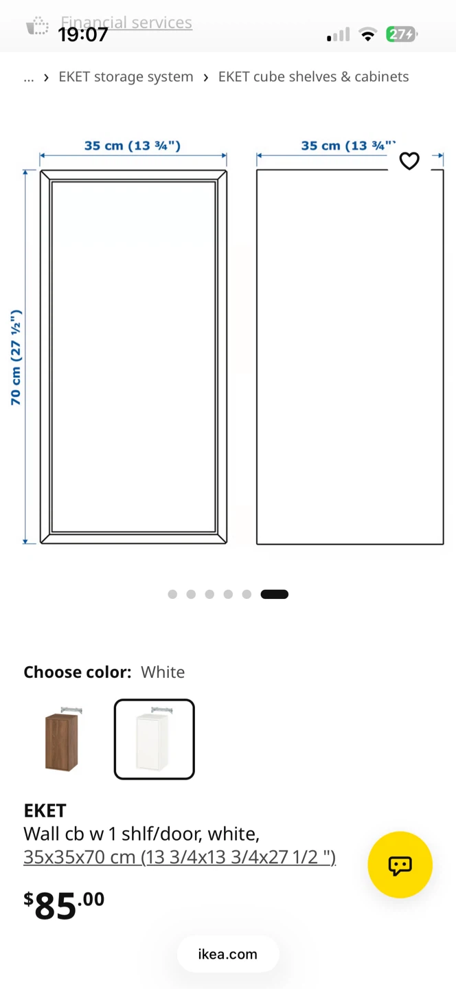 IKEA EKET Wall Cabinet, White - photo 5