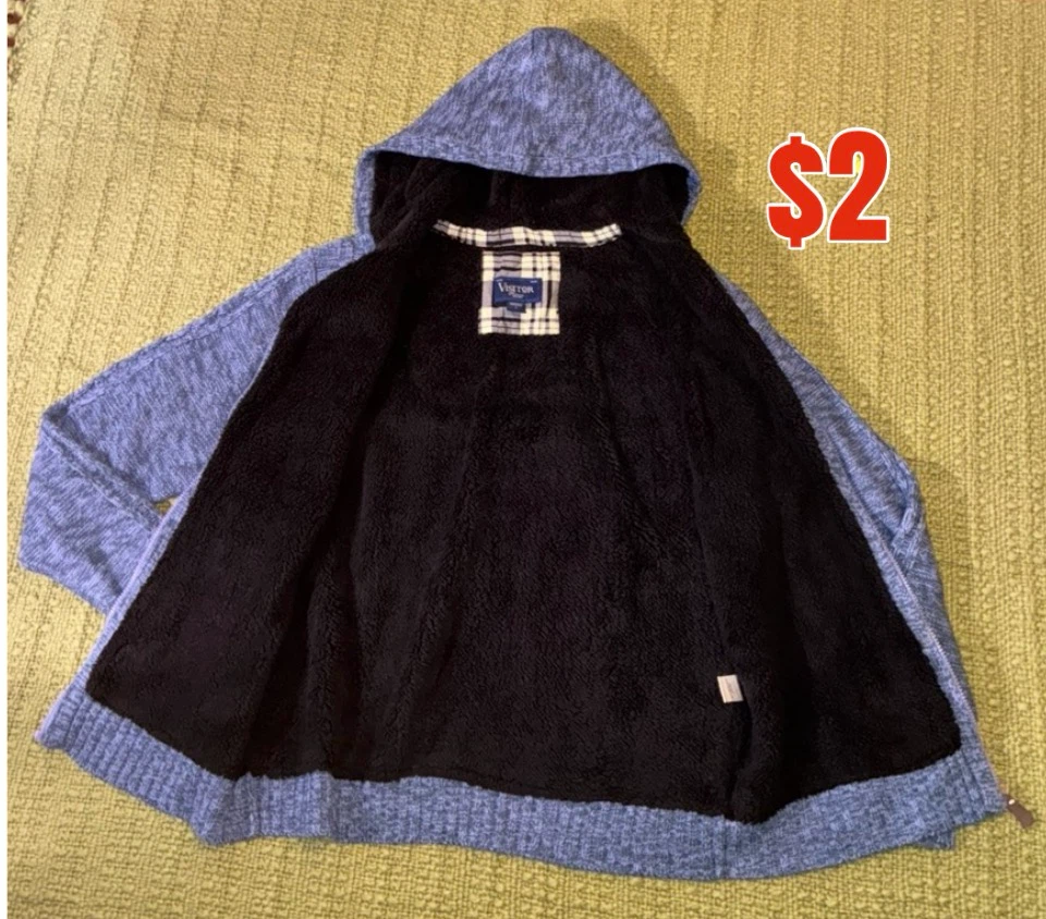 Blue Knit Fleece lined Hoodie - photo 2