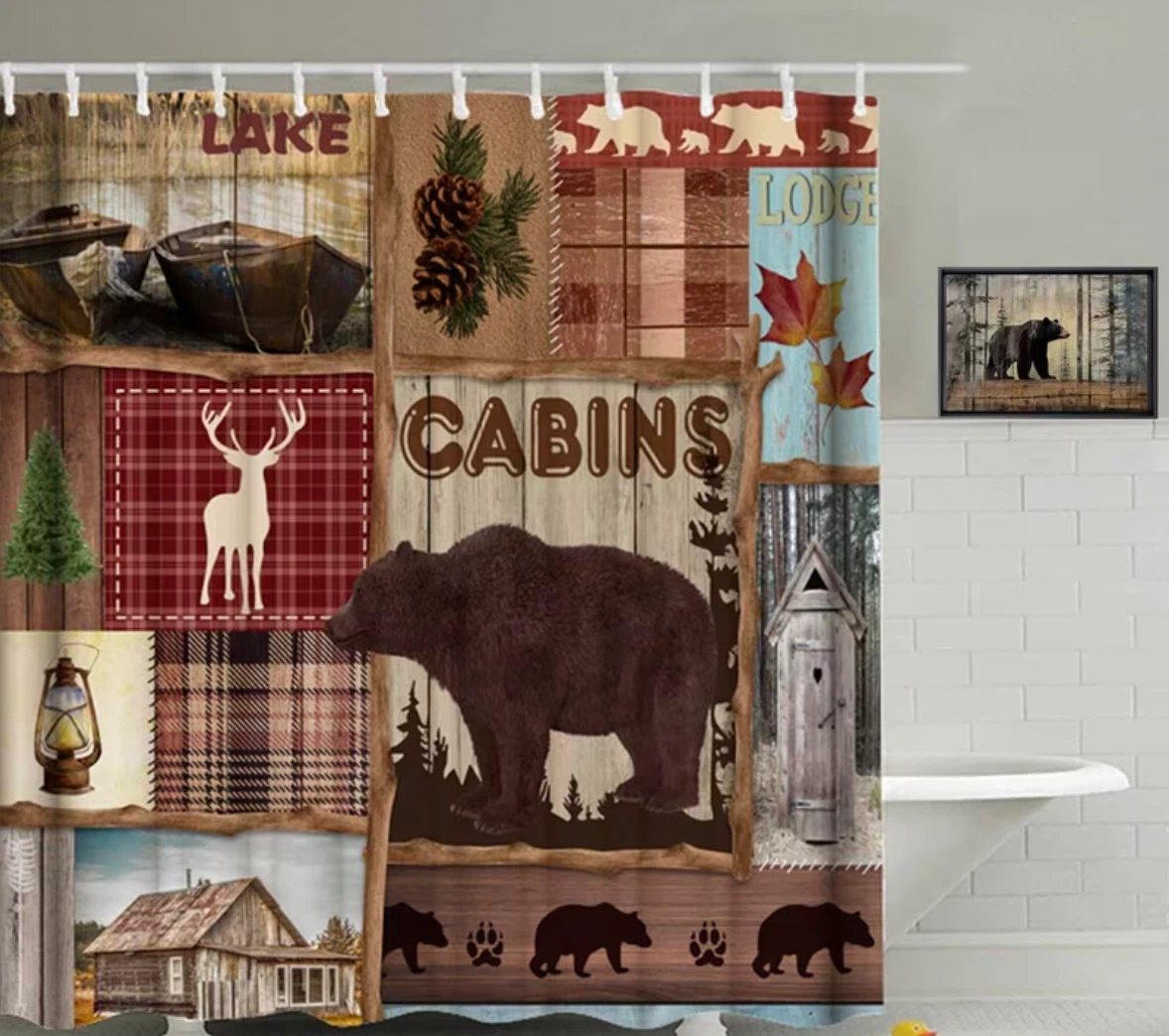 Bear Lodge Cabin Shower Stall Curtain - photo 4