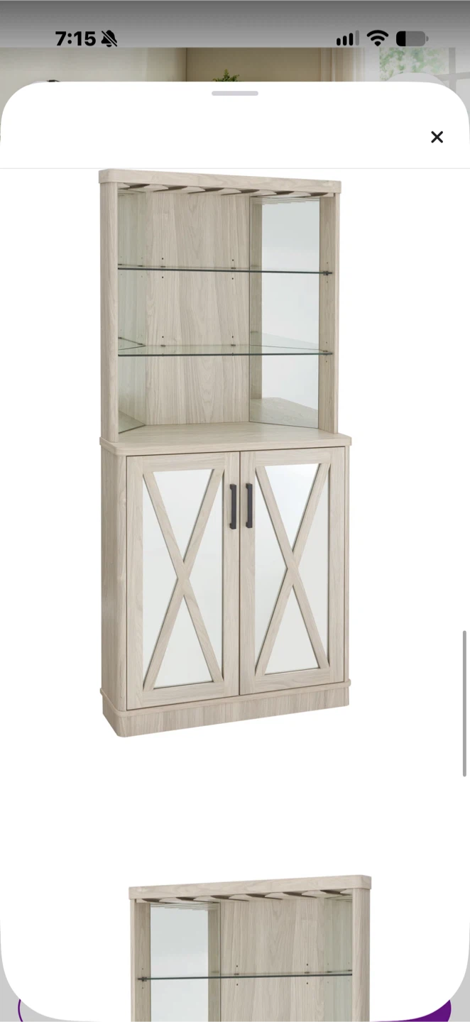 Corner Bar Cabinet with Mirrored Doors - photo 4