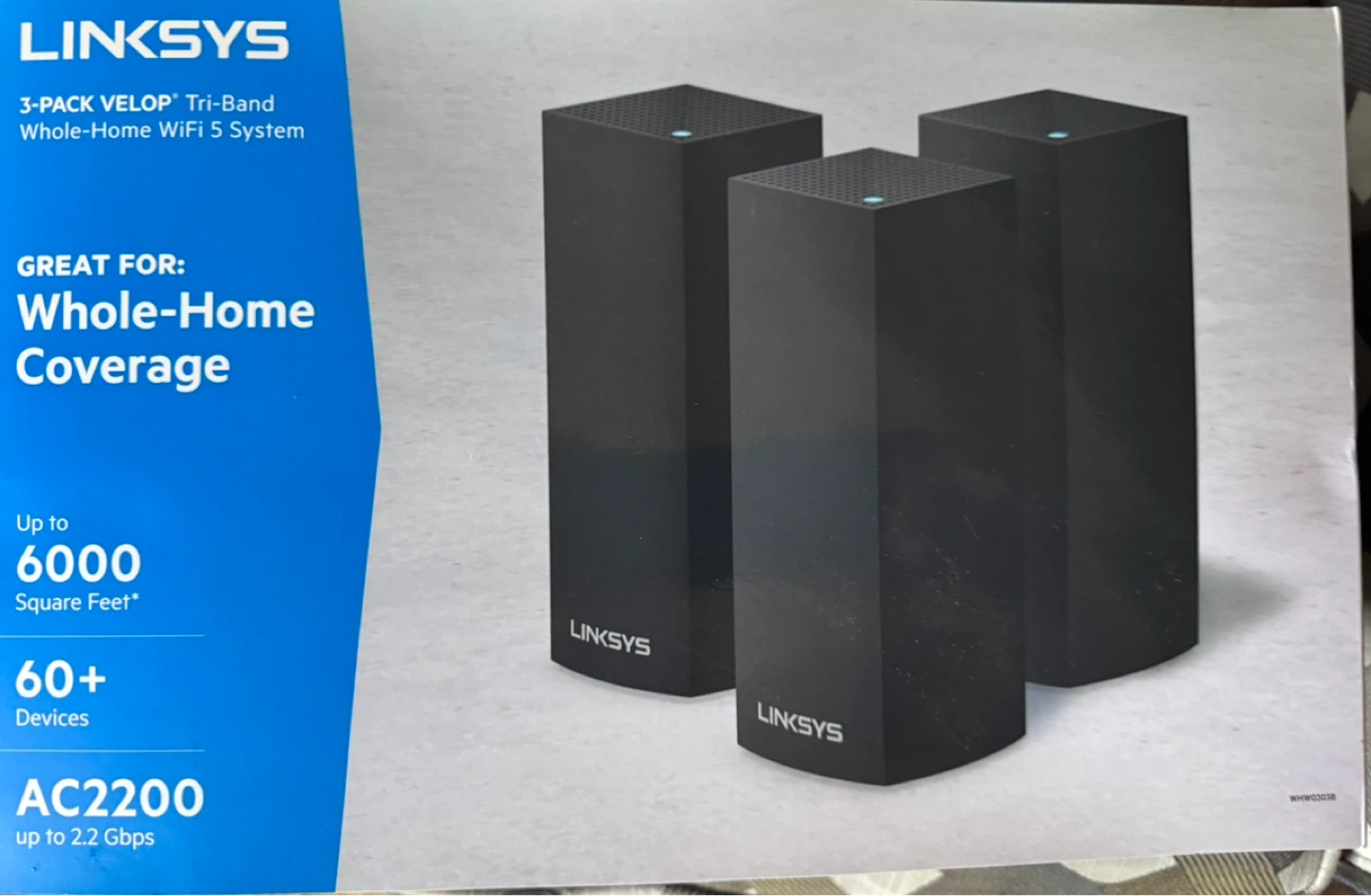 Linksys Velop Tri-Band WiFi 5 System (3-Pack)