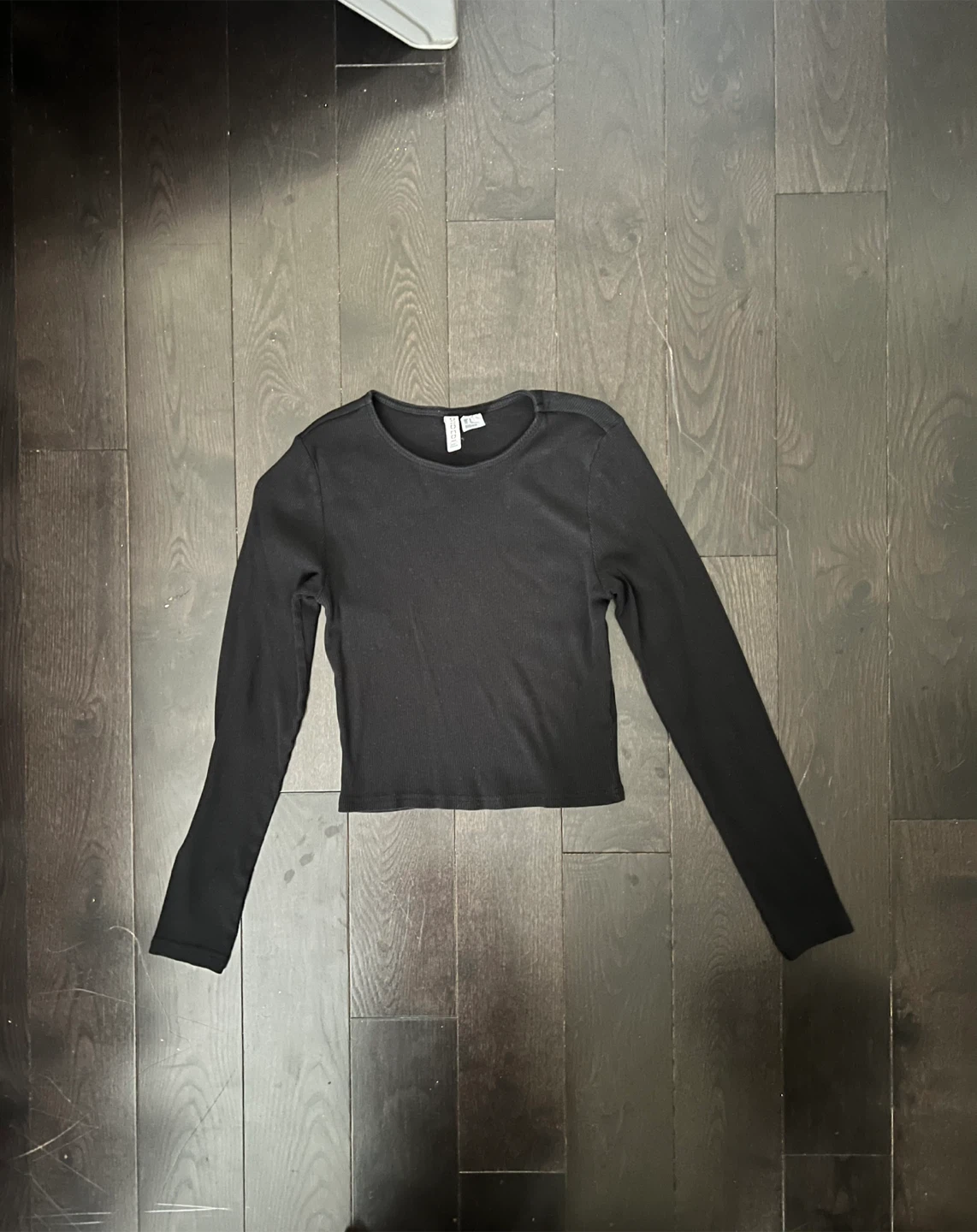 Divided by H&M Black Ribbed Long Sleeve Top