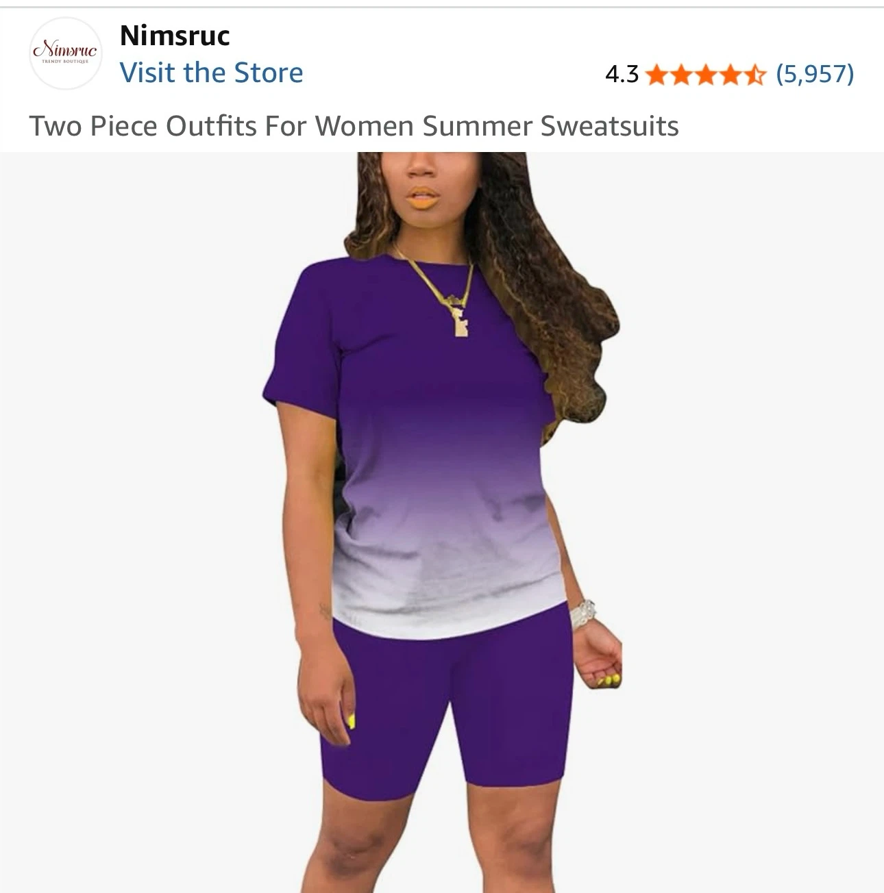 Nimsruc Women's Ombre Two-Piece Summer Set - photo 2