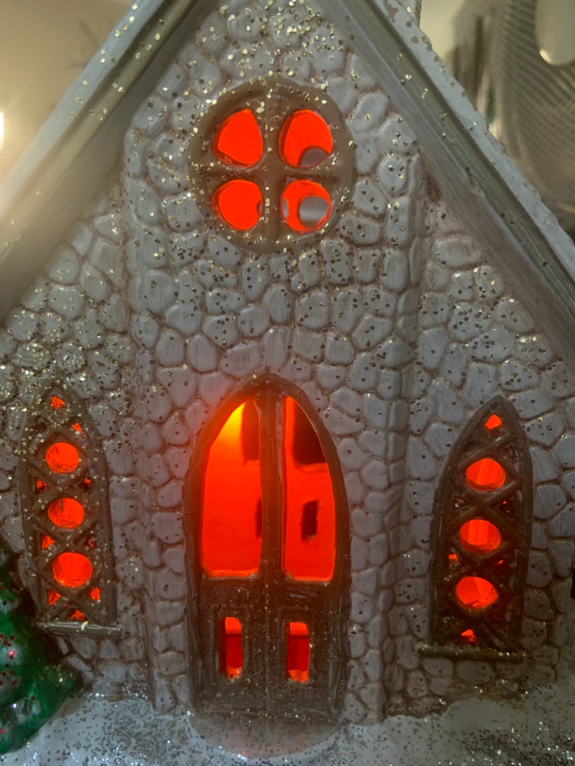 Light-Up Ceramic Church Christmas Village House - photo 4