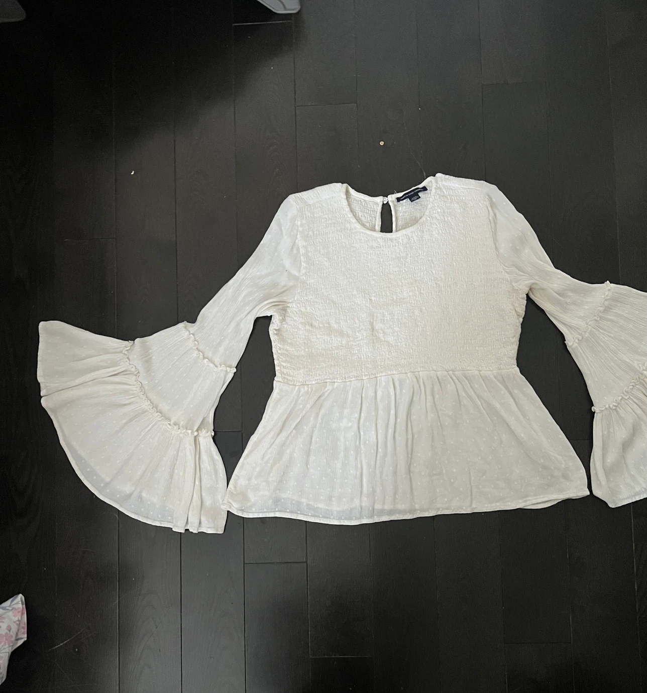 American Eagle Outfitters White Peplum Blouse