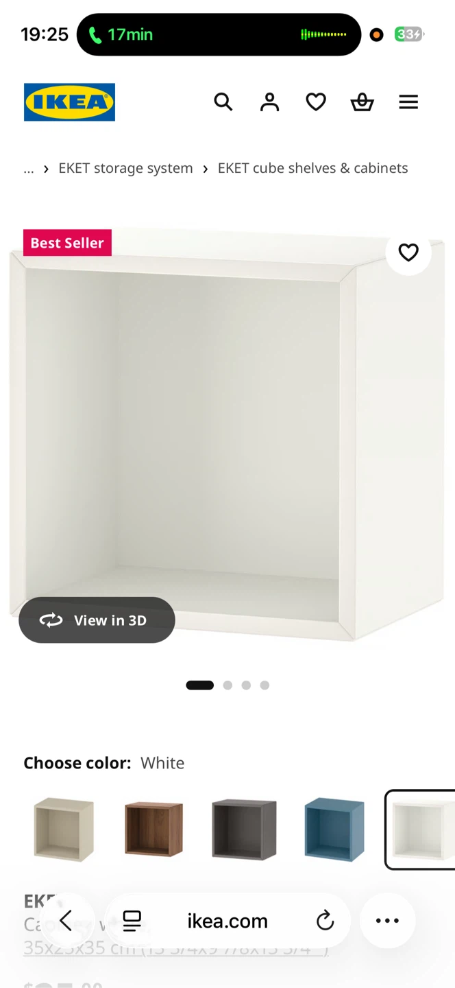 IKEA EKET Cabinet, White + Brown Walnut Effect - photo 3
