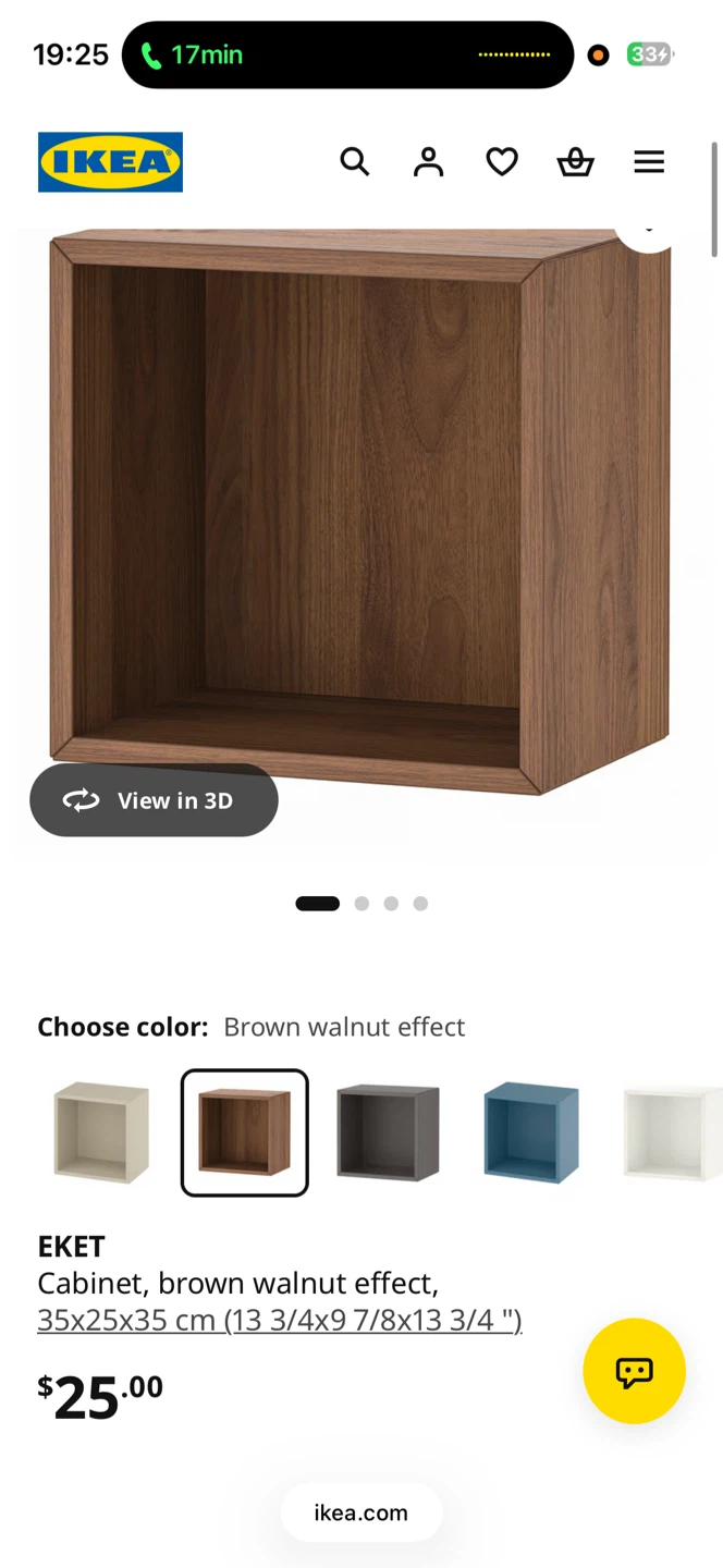 IKEA EKET Cabinet, White + Brown Walnut Effect - photo 4