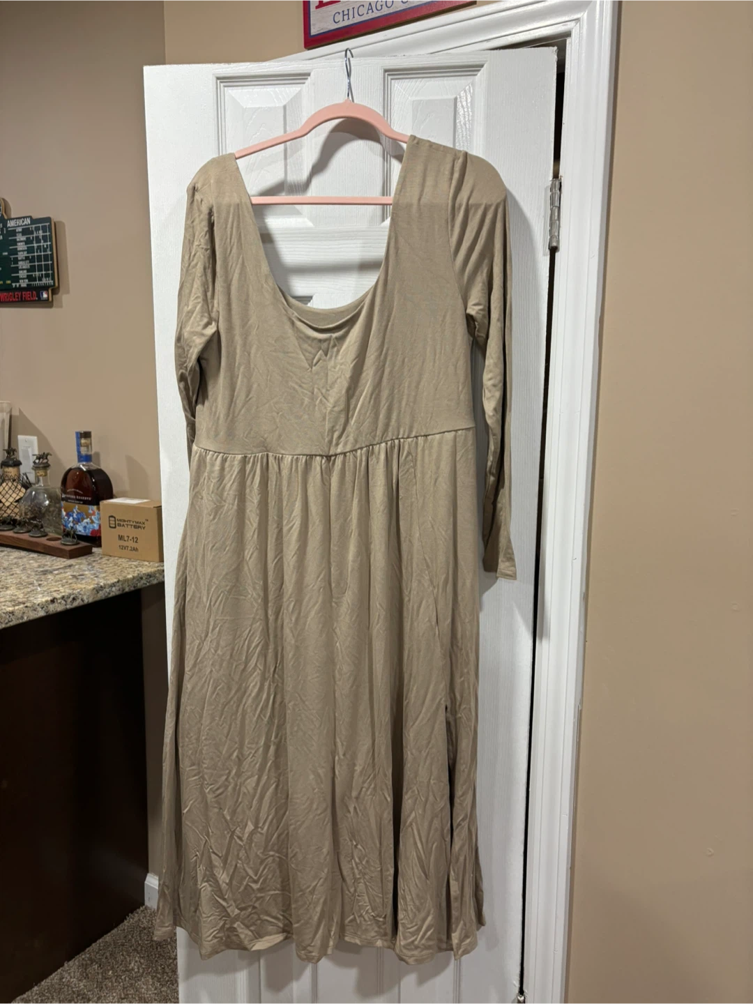 A New Day Tan Long Sleeve Dress
