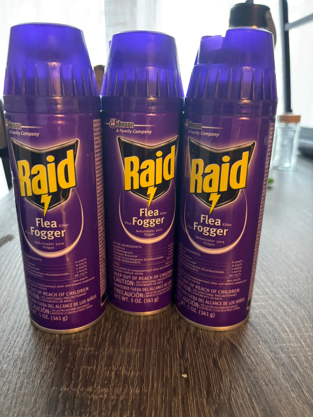 3 Raid Flea Killer Fogger Cans