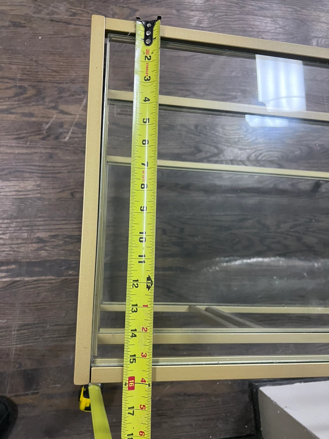 Gold Metal and Glass Console Table - photo 4