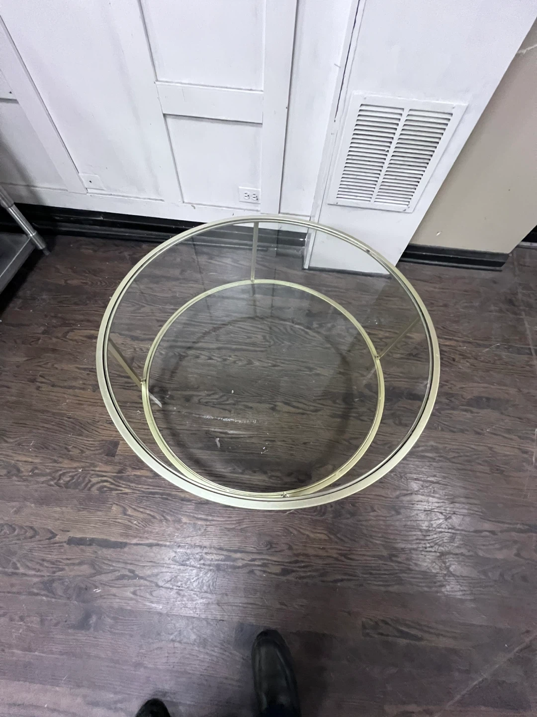 Round Gold and Glass Coffee Table - photo 4
