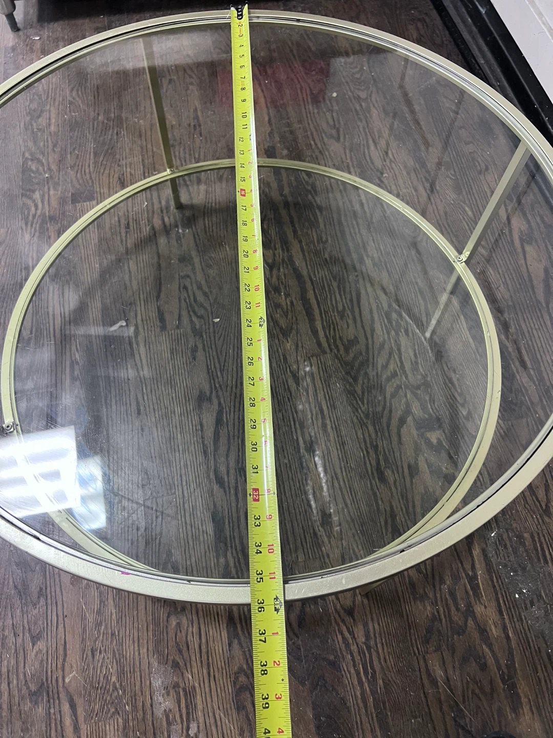 Round Gold and Glass Coffee Table - photo 5