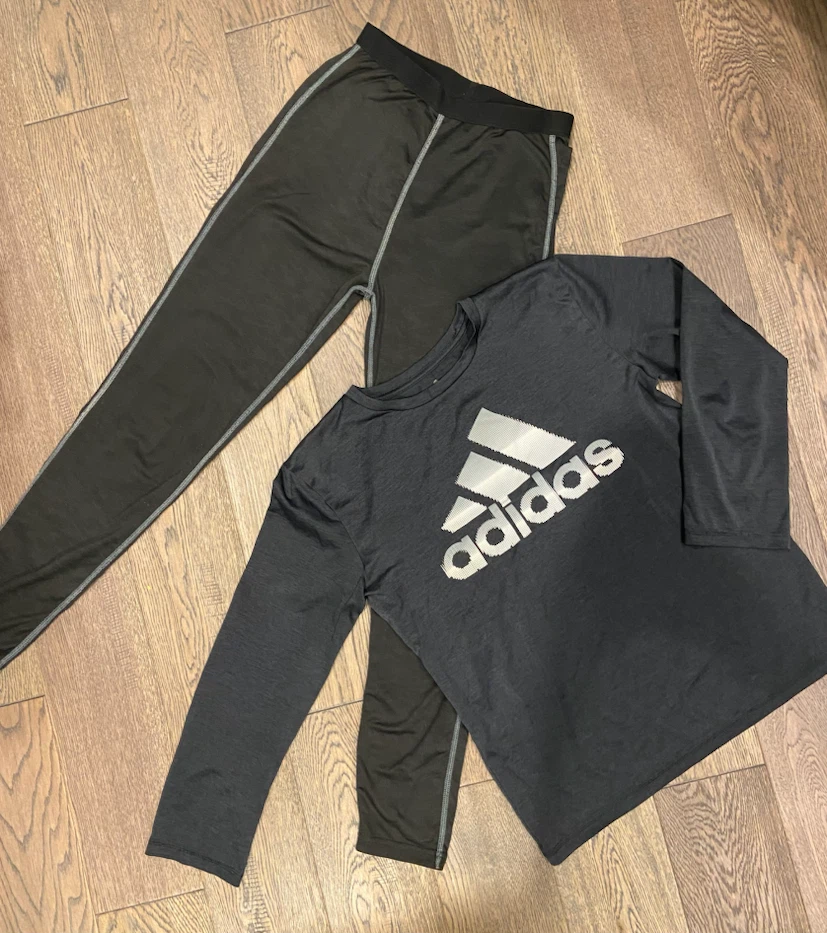 BOYS Adidas Long Sleeve Shirt & Athletic Works Leggings SET M