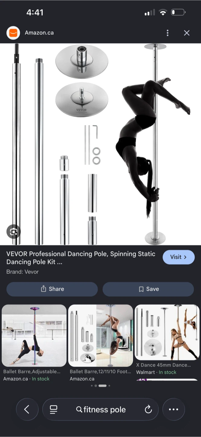 Fitness/Dance Pole Static + Spinning