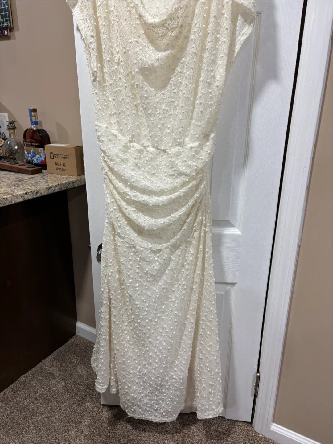 Cream Swiss Dot Midi Dress - photo 2