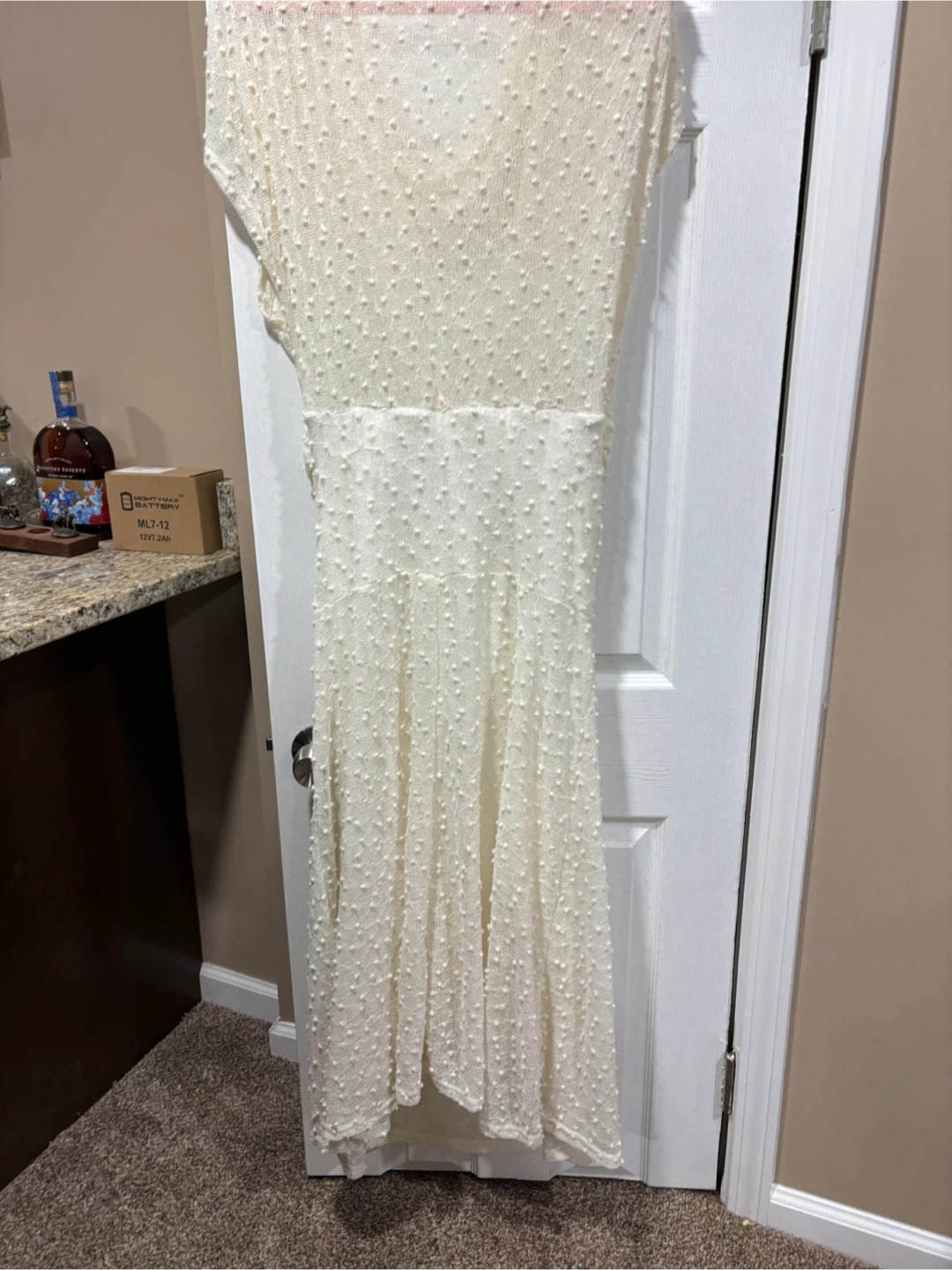 Cream Swiss Dot Midi Dress - photo 4