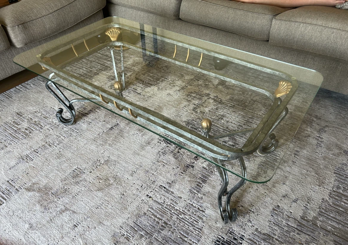 Elegant Glass & Iron Living Room Table Set + Entry table/cosoul - photo 4