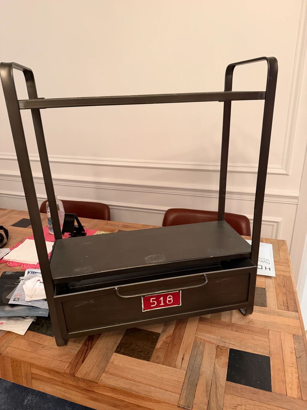 Metal Storage Shelf with Drawer