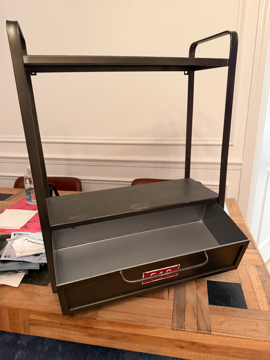 Metal Storage Shelf with Drawer - photo 2