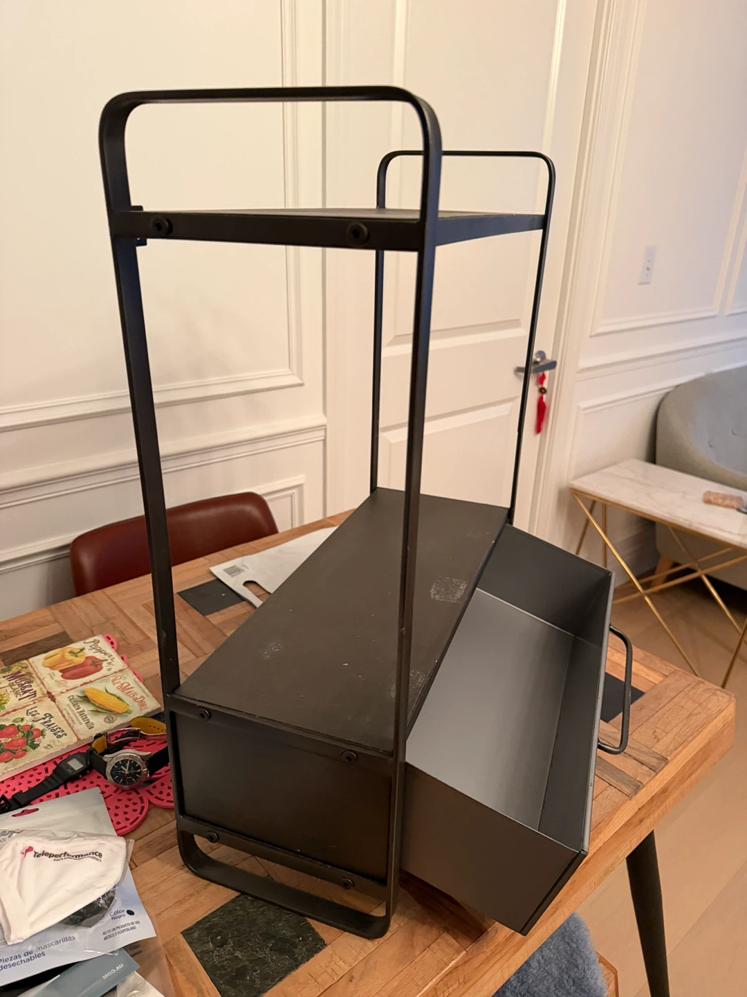 Metal Storage Shelf with Drawer - photo 3