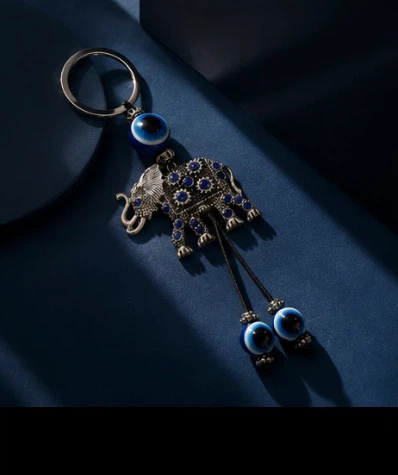 Elephant Evil Eye Keychain - photo 4