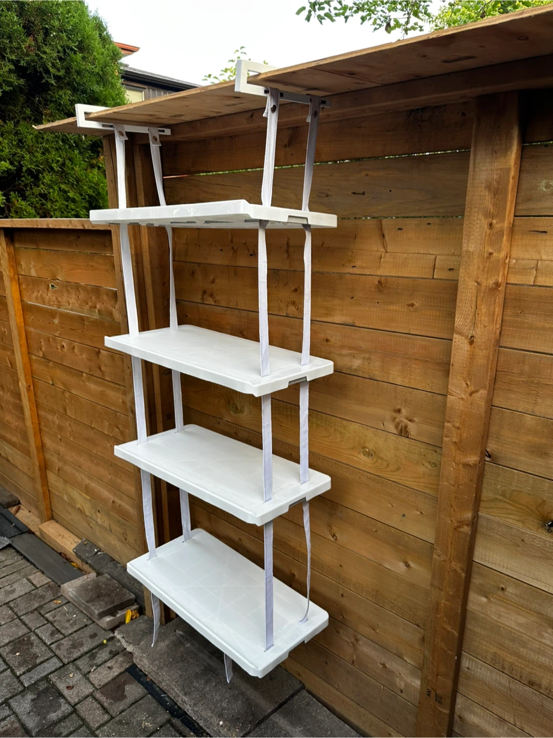 Over-the-door white 4-tier hanging storage shelving - photo 2