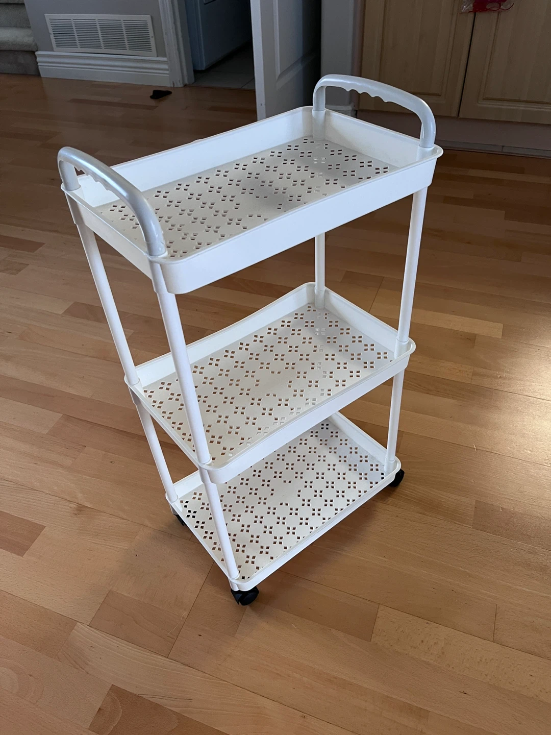 White 3-Tier Rolling Storage Cart