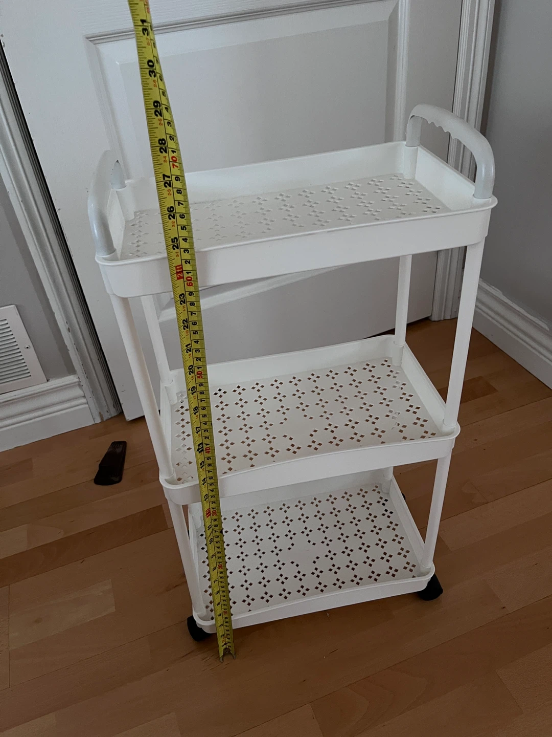 White 3-Tier Rolling Storage Cart - photo 5