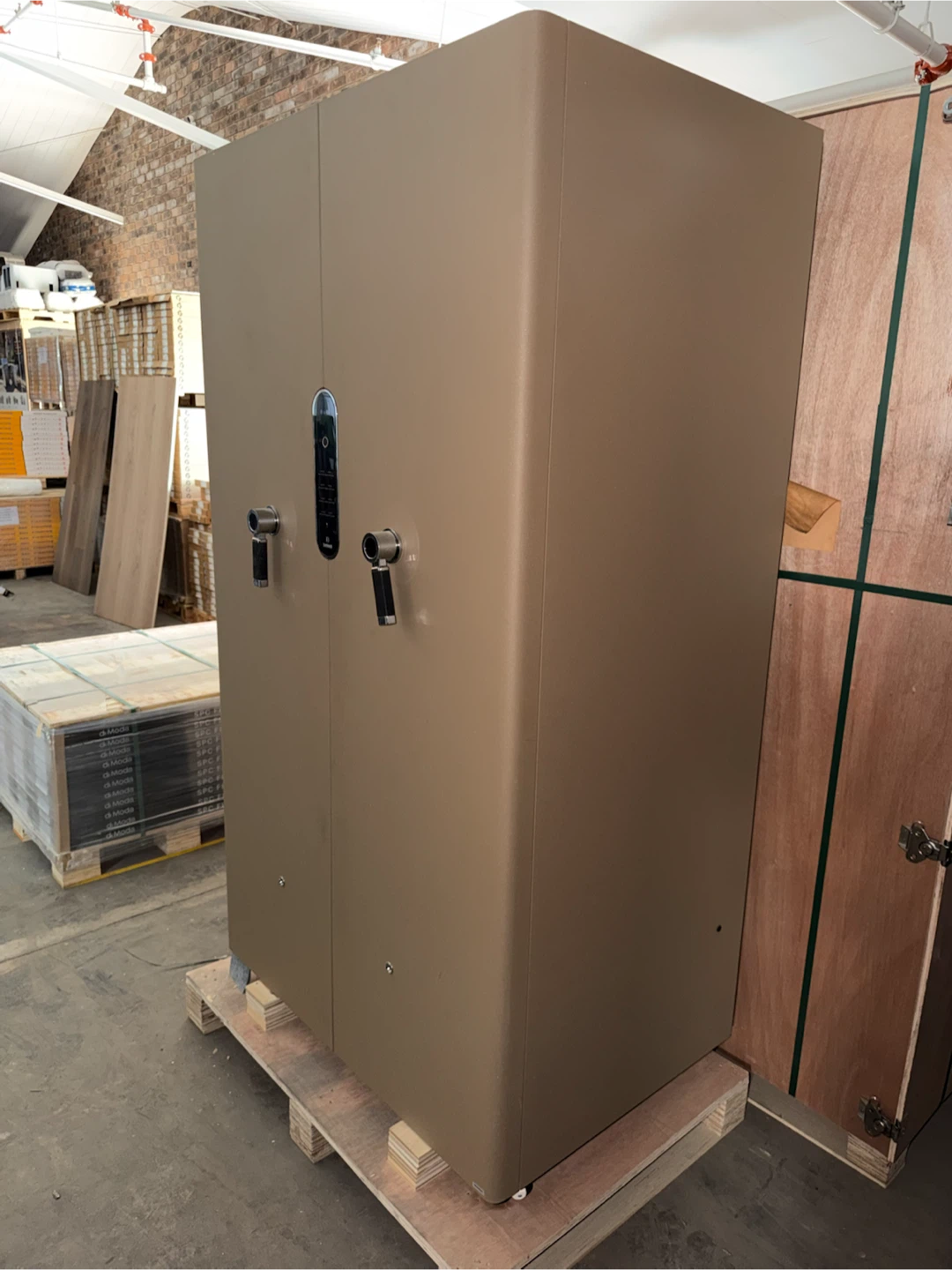 Large Beige Security Safe with Watch Winders and Jewelry Drawers