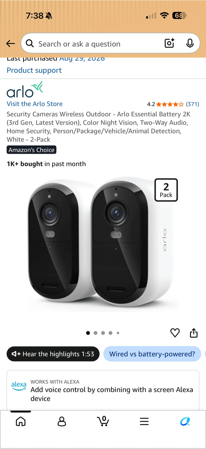 Arlo Essential 3rd Gen 2K Security Camera 2-Pack - photo 3