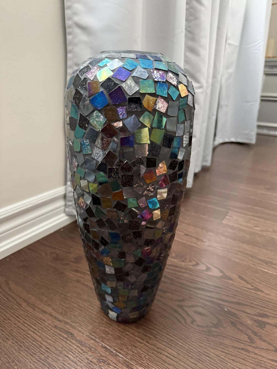 Iridescent Mosaic Glass Floor Vase - photo 2