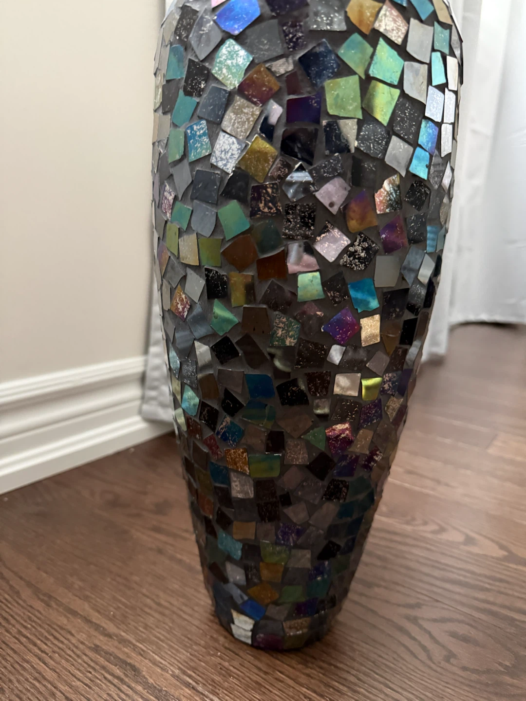 Iridescent Mosaic Glass Floor Vase - photo 3
