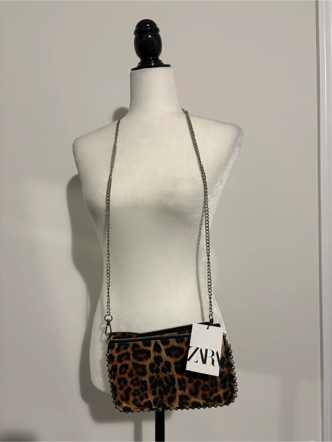 NEW with TAG! Zara Leopard Print Chain Crossbody Bag - photo 4