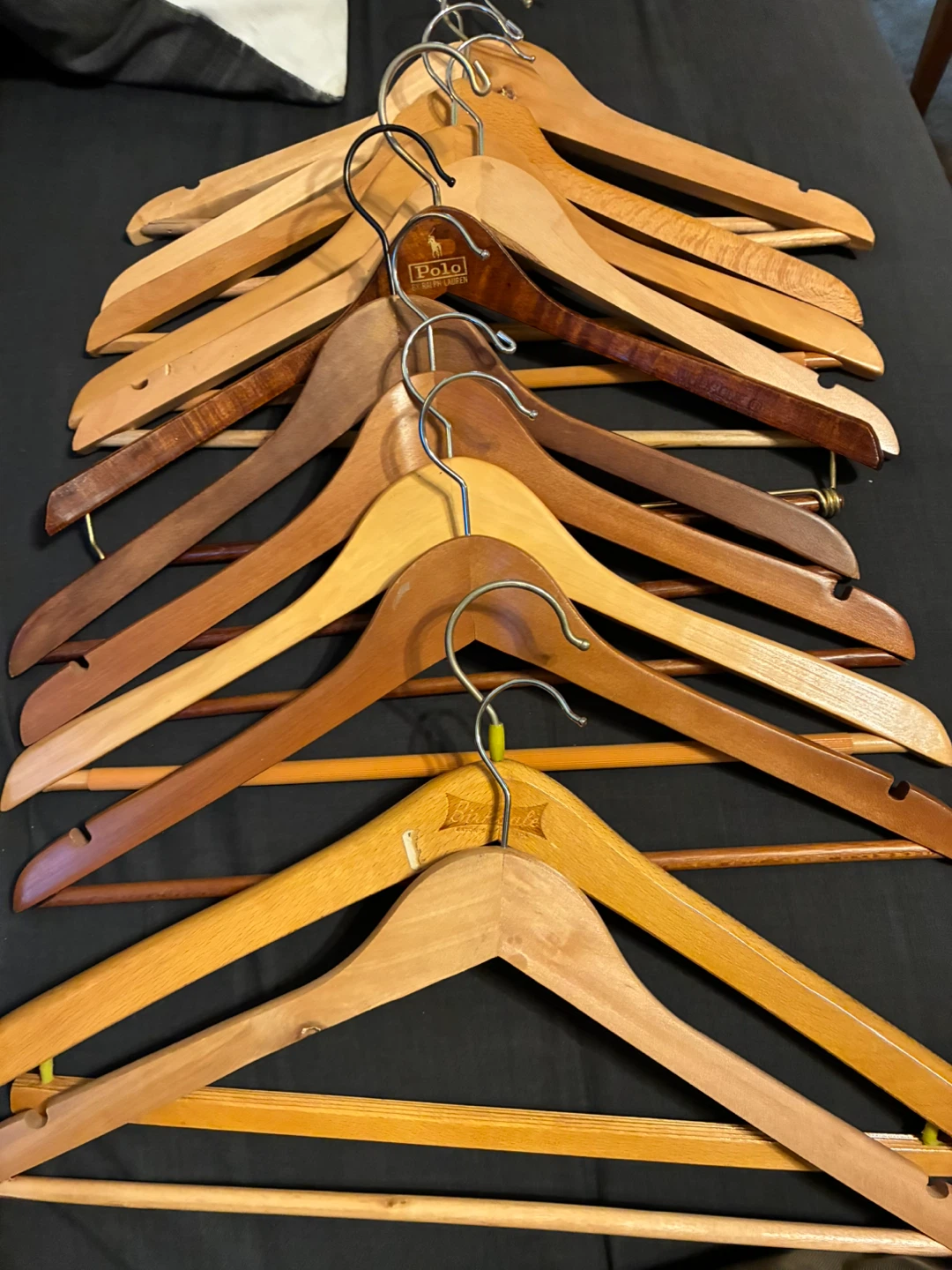 $6  for 12 wooden hangers Donlands O'Connor
