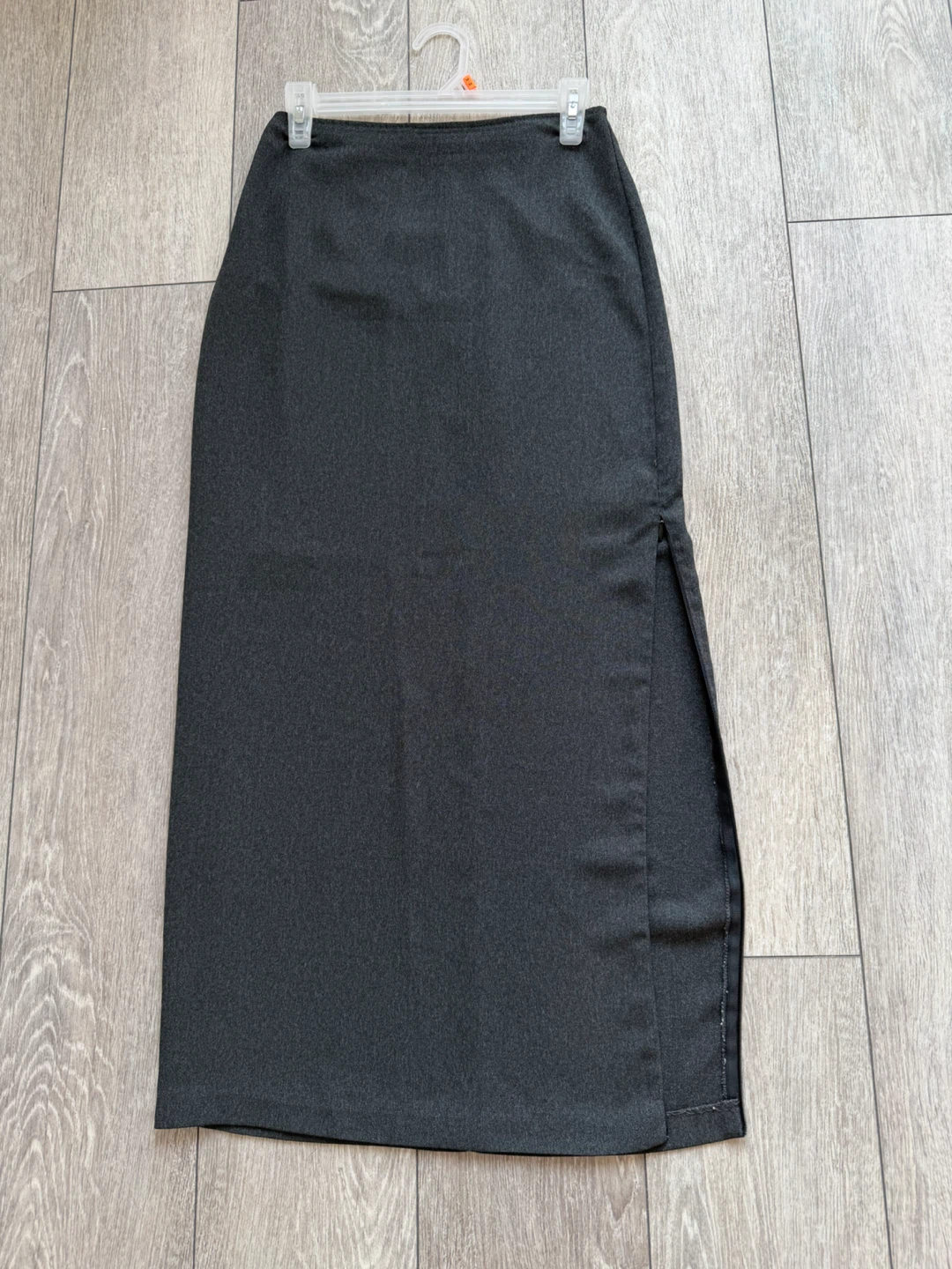 Charcoal Grey Pencil Skirt with Side Slit