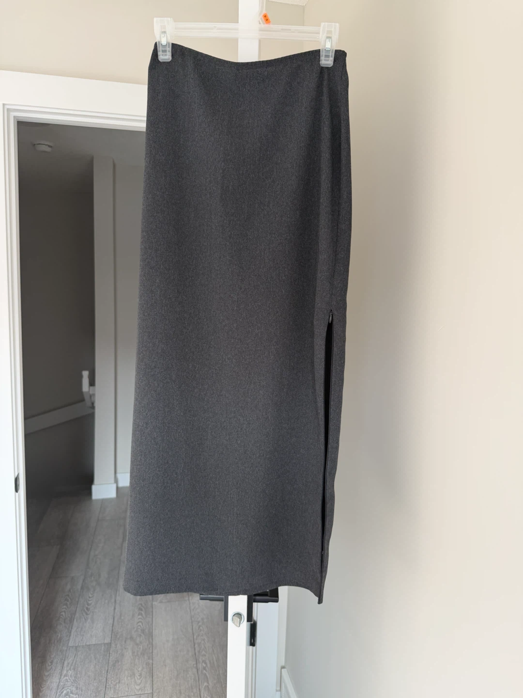 Charcoal Grey Pencil Skirt with Side Slit - photo 2