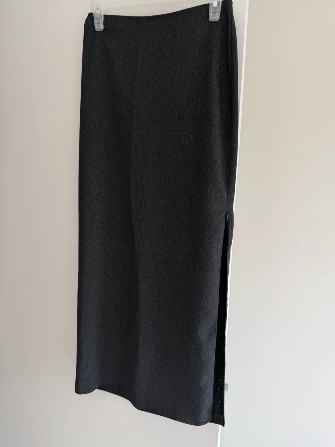 Charcoal Grey Pencil Skirt with Side Slit - photo 4