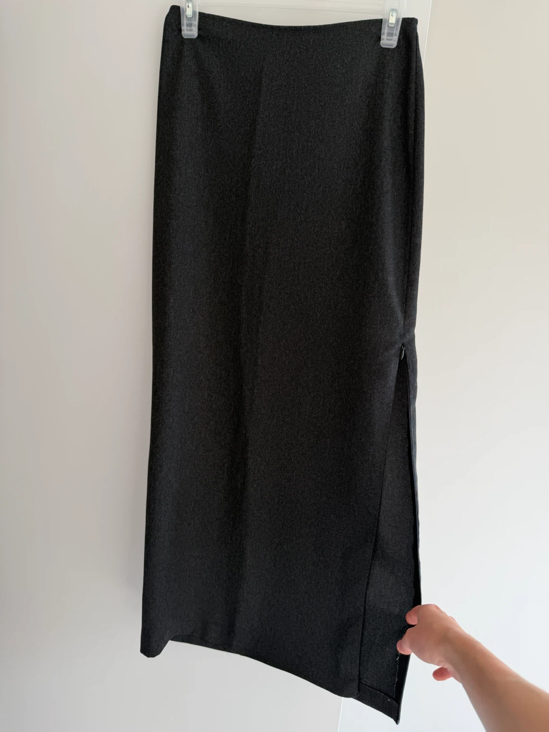 Charcoal Grey Pencil Skirt with Side Slit - photo 5