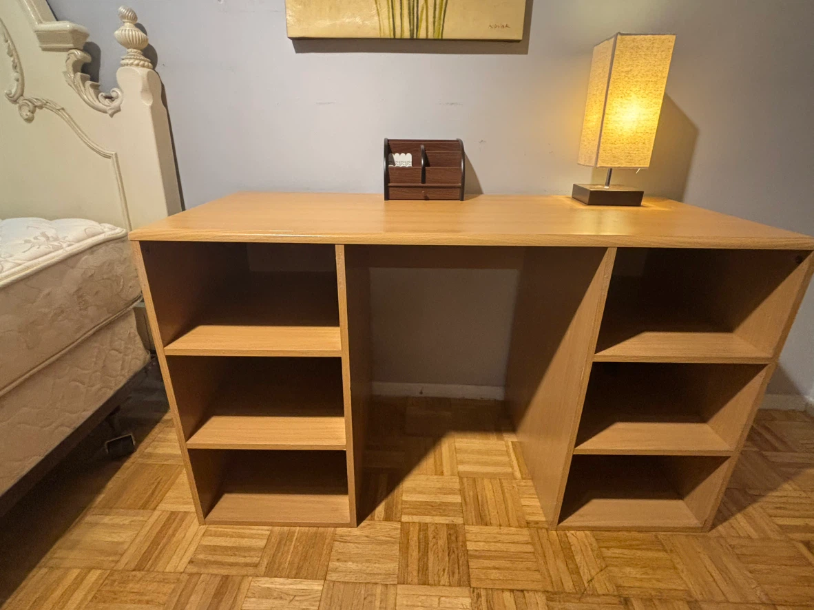 Light Wood Desk with Shelving - photo 3