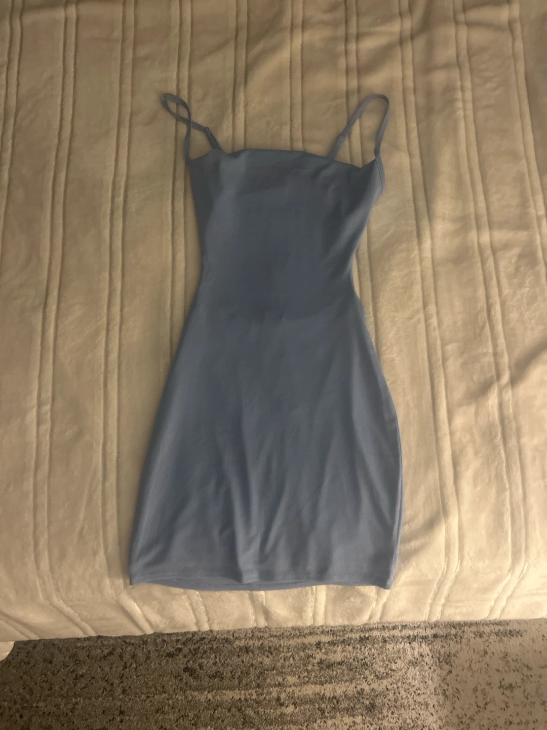 Blue Spaghetti Strap Garage Dress