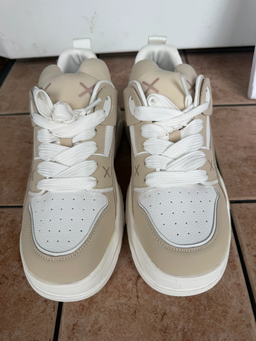 Beige and White Fashion Sneakers - photo 2